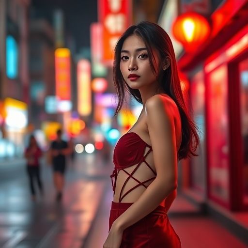 模糊的夜间街景暗示风险