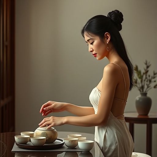 茶艺小姐姐优雅泡茶