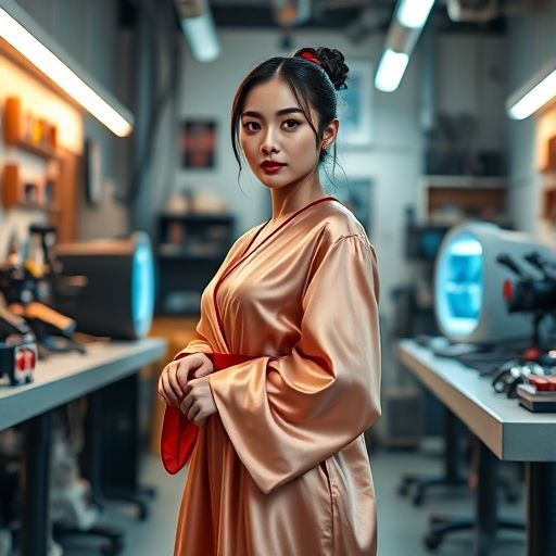 展示传统工艺与现代科技融合的创新工作室场景