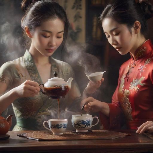 茶艺师优雅泡茶的瞬间