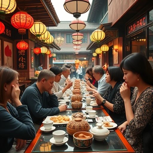 广州早茶热闹场景