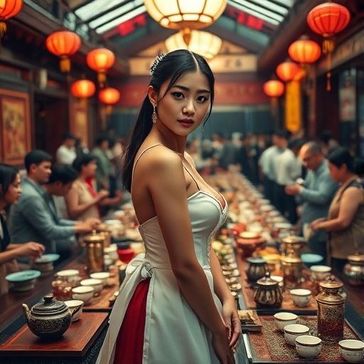茶文化活动中大家围坐一起品茶