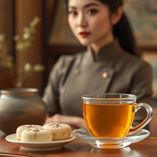 乌龙茶与广式点心的精致搭配，画面诱人