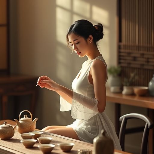 茶艺师优雅的泡茶动作
