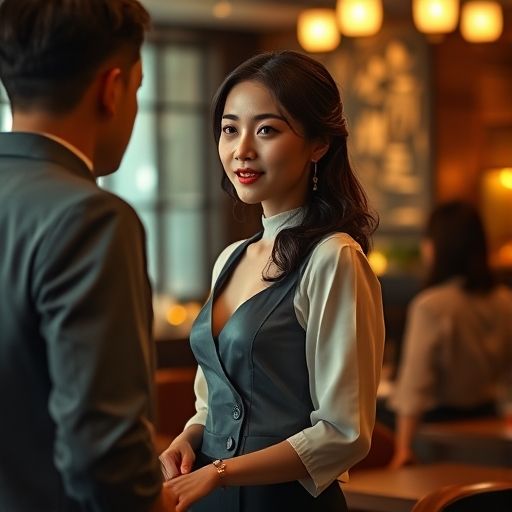 水汇服务人员亲切笑容