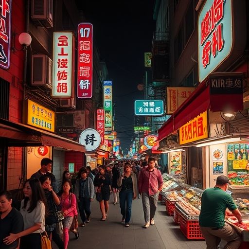 广州白云区夜晚街景