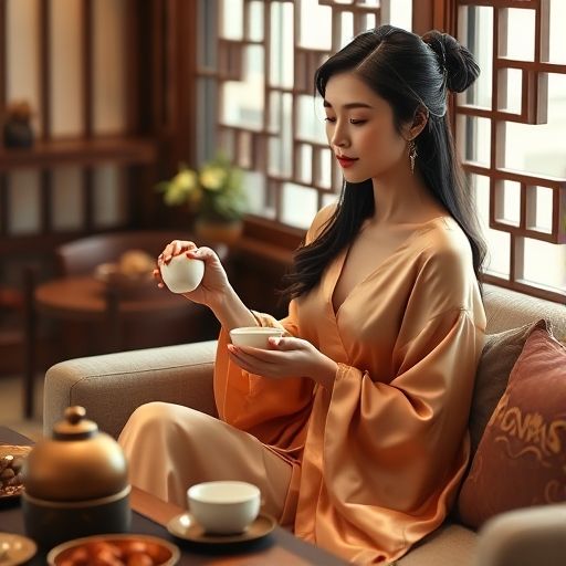 工作室里喝茶与课程结合的场景