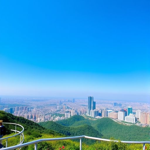 白云山顶俯瞰广州全景