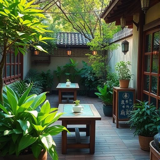 绿意茶肆露天小院