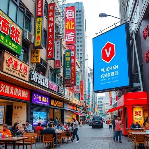 深圳街头与蒲典网推广