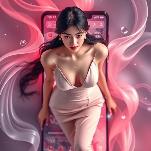 手机屏幕上显示搜索结果和大量信息流