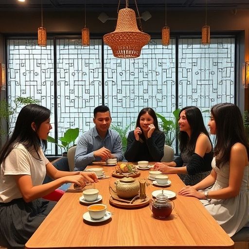 朋友们在广州天河喝茶工作室聚会