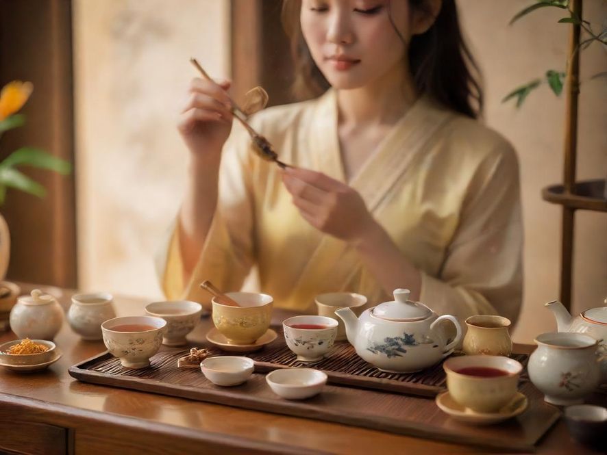 广州天河新茶品茶唯美茶具特写