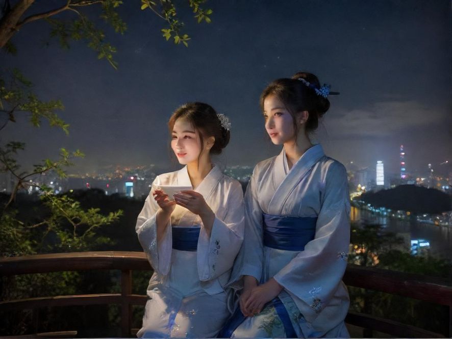 广州茶社夜景