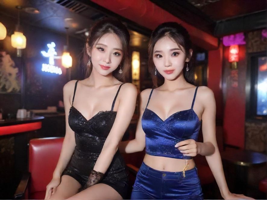 充满活力的夜场KTV包厢，灯光闪烁，桌上摆满了饮品