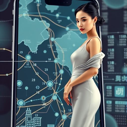 手机屏幕上显示着一个带有神秘标记和数据流的地图，暗示着寻找隐藏资源