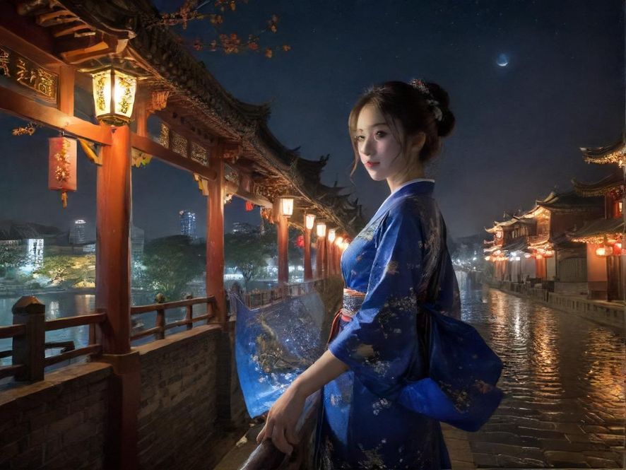 都市霓虹下的楼宇