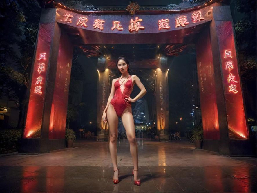 广州夜晚的休闲场所入口