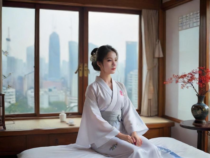 一个舒适、温馨的休闲场所内部全景，光线柔和，环境整洁。
