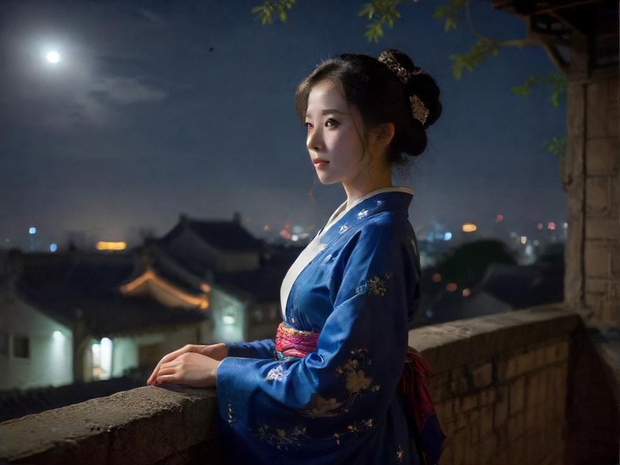 广州繁华夜景，霓虹闪烁的街道