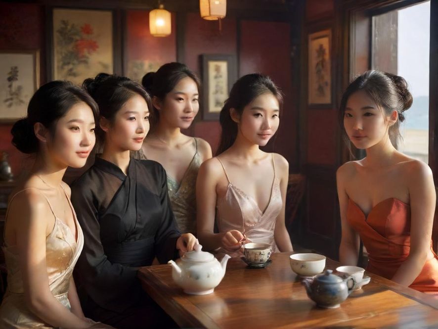 一位身着传统服饰的茶艺师在精致茶室中，优雅地进行茶道表演，动作流畅，表情宁静。