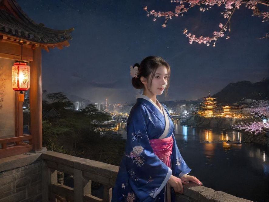都市公寓楼夜景