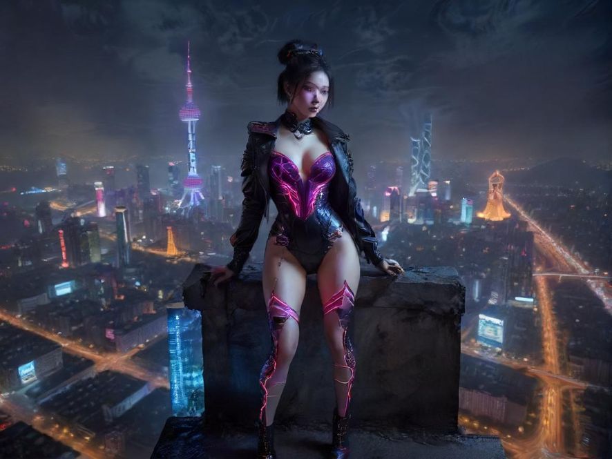 南京城市夜景，暗示夜晚的精彩生活