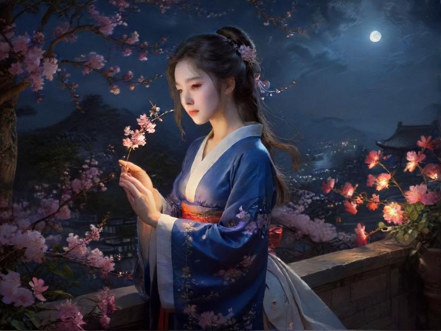 广州百花园社区夜景