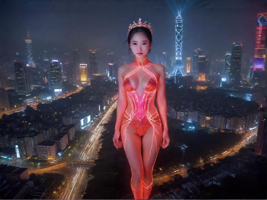 广州楼凤花社区夜景