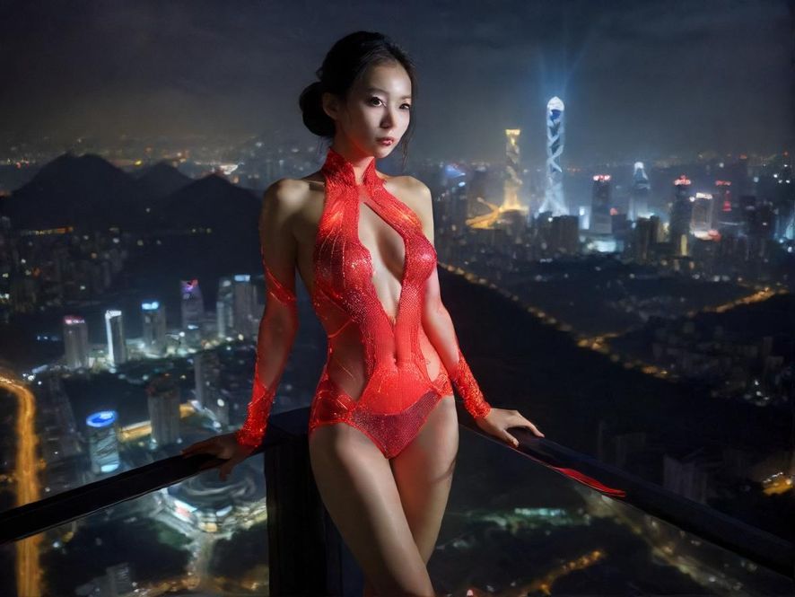 深圳璀璨夜景下的休闲场所