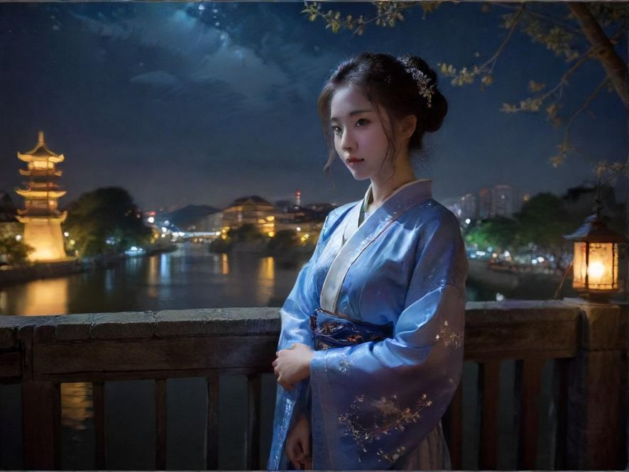 城市夜场街景夜间氛围展示