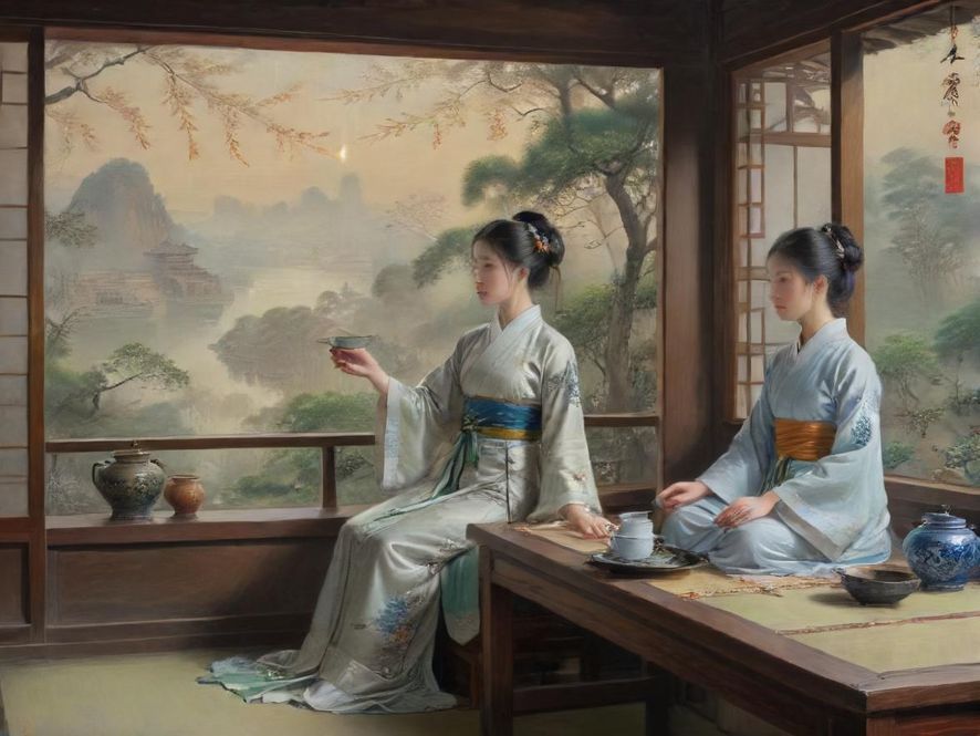 广州茶社雅间复古环境展示