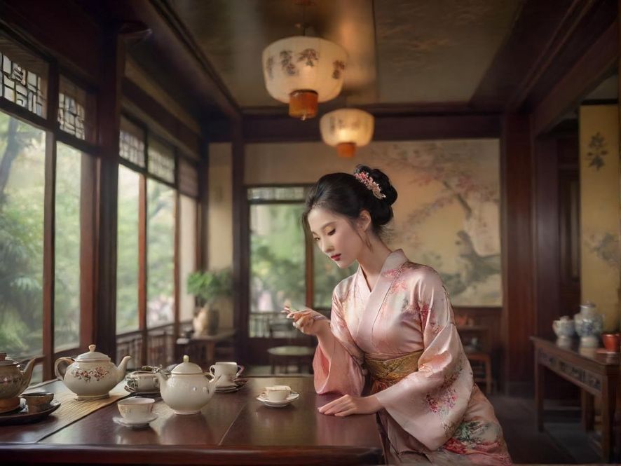 广州高端茶社茶艺表演场景