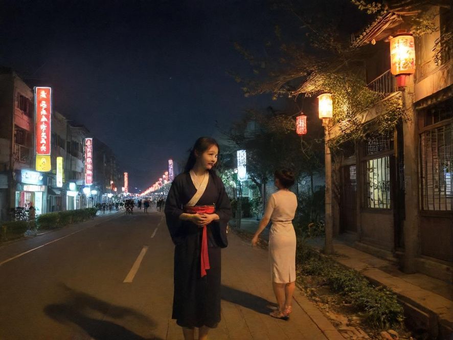 繁华的深圳夜景，灯火璀璨，充满活力