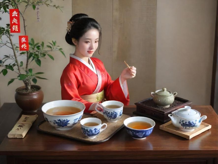 一位女士在温馨茶室中品茗，光线柔和，环境优雅
