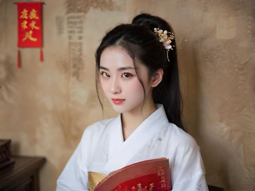 一位面带微笑、神态放松的女性，正在舒适的按摩床上享受专业的头部按摩，背景是温馨柔和的私密包间。